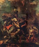 Ferdinand Victor Eugene Delacroix The Rap of Rebecca oil